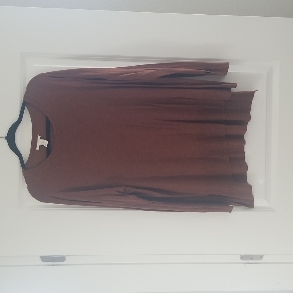 H&M high low rust tunic sweater